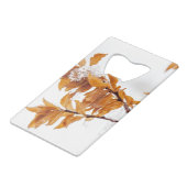 冬のオレンジの葉 クレジットカード栓抜き (裏面アングル)