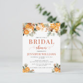冬のオレンジブライダルシャワーはがき招待状 ポストカード (スタンド正面)
