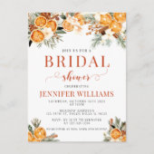 冬のオレンジブライダルシャワーはがき招待状 ポストカード (正面)