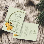 冬のオレンジ乾燥柑橘類の赤ちゃんシャワー招待 招待状