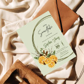 冬のオレンジ乾燥柑橘類の赤ちゃんシャワー招待 招待状