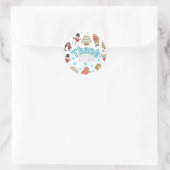 冬のオンダーランドの誕生日感謝していあなたシール ラウンドシール (バッグ)