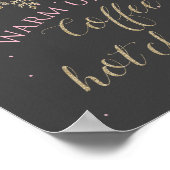 冬のオンダーランドコーヒーとホットチョコレートサイン ポスター (角)