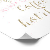 冬のオンダーランドコーヒーとホットチョコレートサイン ポスター (角)