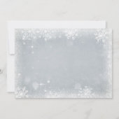 冬のオンダーランド誕生パーティー招待状スノーピンク 招待状 (裏面)