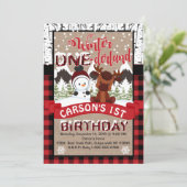冬のオンダーランド誕生日パーティーの招待 招待状 (スタンド正面)
