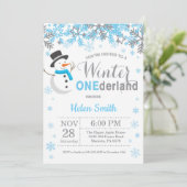 冬のオンダーランド雪だるまボーイ第1誕生日 招待状 (スタンド正面)