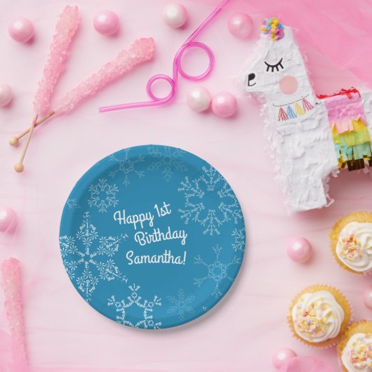 冬のオンダーランド1st誕生日パーティーキッズ冬 ペーパープレート (パーティー)