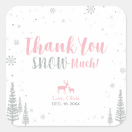 冬のオンダーランド、ありがとう雪の多くのシール スクエアシール