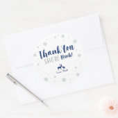 冬のオンダーランド、ありがとう雪の多くのシール ラウンドシール (封筒)