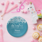 冬のオンダーランド·ブルー冬の誕生日パーティー ペーパープレート (パーティー)