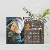 冬のオンダー素朴ランド少年1歳の誕生日 招待状 (スタンド正面)