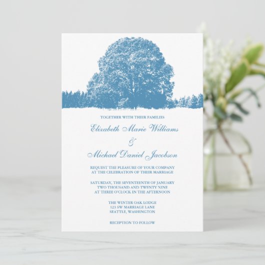 冬のオークの木結婚の木 招待状 (スタンド正面)