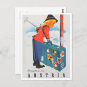 冬のオーストリアのヴィンテージ旅行はがき ポストカード (正面/裏面)