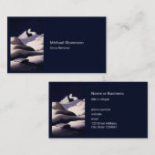 冬のオーストリアの雪の山と丘 名刺 (正面/裏面)