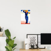 冬のオーストリア復元ヴィンテージ旅行ポスター ポスター (ホームオフィス)