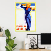 冬のオーストリア～ヴィンテージ旅行 ポスター (ホームオフィス)