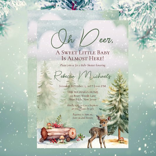 冬のオーディア スウィートリトルベイビーシャワー 招待状