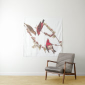 冬のオードボンズパープルフィンチ3羽 タペストリー (インサイチュ(横))