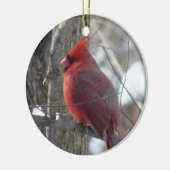 冬のオーナメントの基本的な写真歌の鳥 セラミックオーナメント (左)
