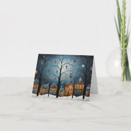 冬のオーナメントスカンディナビアフォークアートクリスマス カード