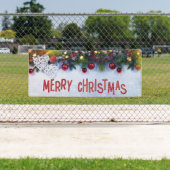 冬のオーナメントメリークリスマスアウトドア 横断幕 (インサイチュ)
