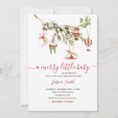 冬のオーナメント ホリデーパーティーの招待状 招待状 (正面)