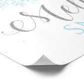 冬のオーネダーランドがとけた雪青シルバー ポスター (角)