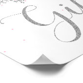 冬のオーネダーランドギフトピンクの銀のスノーフレーク ポスター (角)