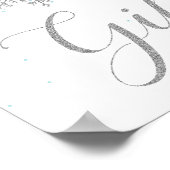 冬のオーネダーランドギフトブルーシルバースノーフレーク ポスター (角)