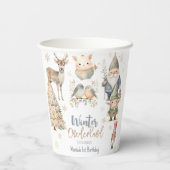 冬のオーネダーランドグリッター素晴らしい誕生日 紙コップ (裏面)
