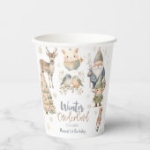 冬のオーネダーランドグリッター素晴らしい誕生日 紙コップ (正面)