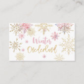 冬のオーネダーランドグリッター雪の結晶の誕生日 エンクロージャーカード (裏面)