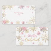 冬のオーネダーランドグリッター雪の結晶の誕生日 エンクロージャーカード (正面/裏面)