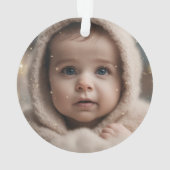 冬のオーネダーランドグリッター雪の結晶の誕生日 オーナメント (裏面)