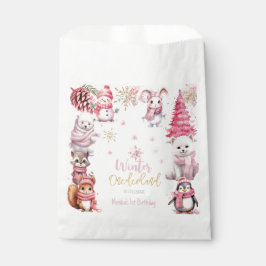 冬のオーネダーランドグリッター雪の結晶の誕生日 フェイバーバッグ