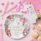 冬のオーネダーランドグリッター雪の結晶の誕生日 ペーパープレート (パーティー)