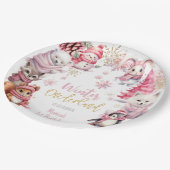 冬のオーネダーランドグリッター雪の結晶の誕生日 ペーパープレート (アングル)