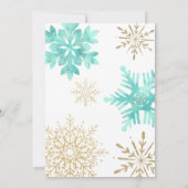冬のオーネダーランドグリッター雪の結晶の誕生日 招待状 (裏面)