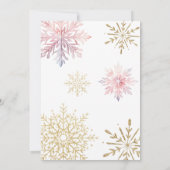 冬のオーネダーランドグリッター雪の結晶の誕生日 招待状 (裏面)