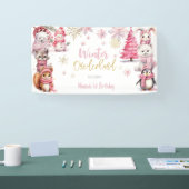 冬のオーネダーランドグリッター雪の結晶の誕生日 横断幕 (トレードショー)