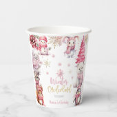 冬のオーネダーランドグリッター雪の結晶の誕生日 紙コップ (裏面)