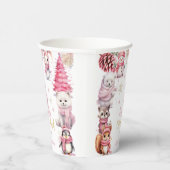 冬のオーネダーランドグリッター雪の結晶の誕生日 紙コップ (右)