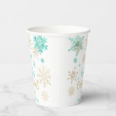 冬のオーネダーランドグリッター雪の結晶の誕生日 紙コップ (右)
