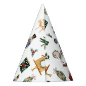 冬のオーネダーランドナツクラッカーブルー金ゴールドバレリーナ パーティーハット (裏面)