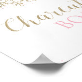 冬のオーネダーランドピンクのスノーフレークシャルキュテリーサイン ポスター (角)