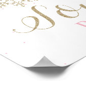 冬のオーネダーランドピンクスノーフレークスープバーサイン ポスター (角)