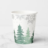 冬のオーネダーランドファースト誕生日の雪片 紙コップ (裏面)