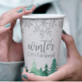 冬のオーネダーランドファースト誕生日の雪片 紙コップ