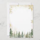 冬のオーネダーランドフォレストアニマルズファースト誕生日 招待状 (裏面)